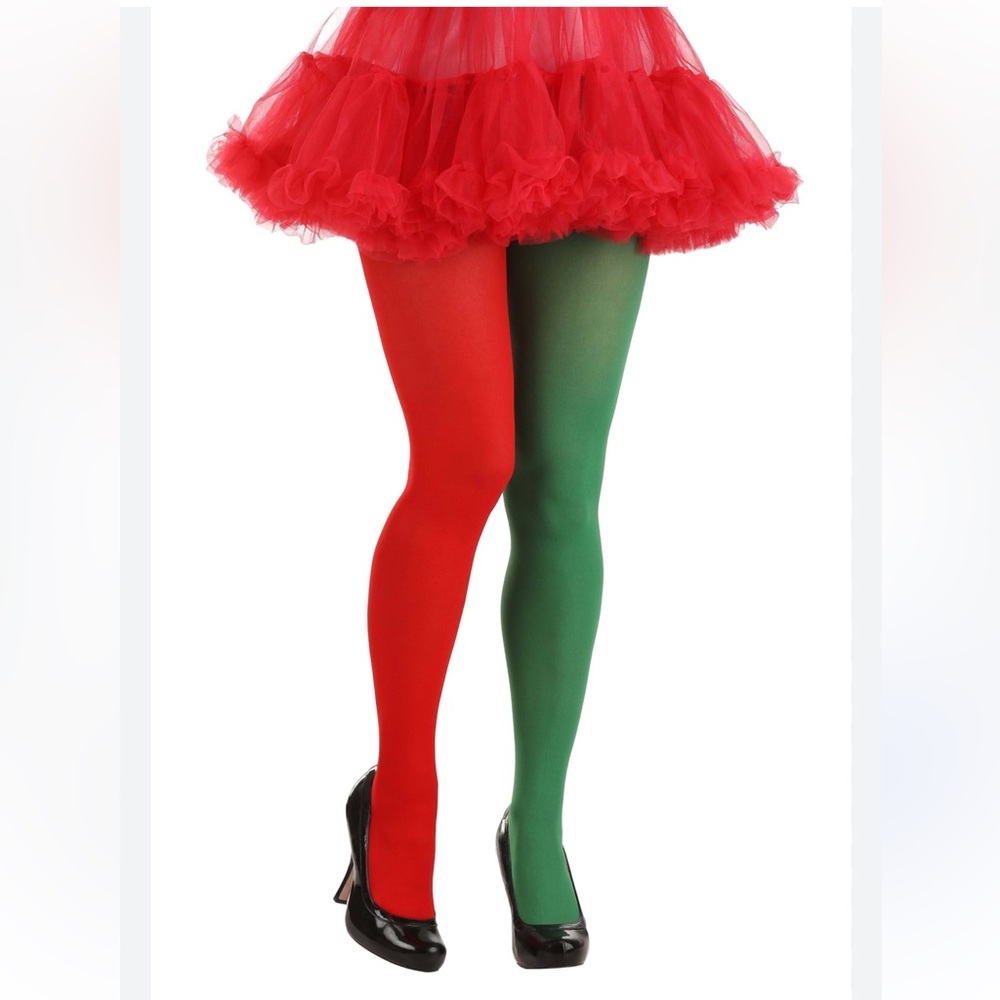 ELF Red and Green Holiday Tights NEW costume OSFM